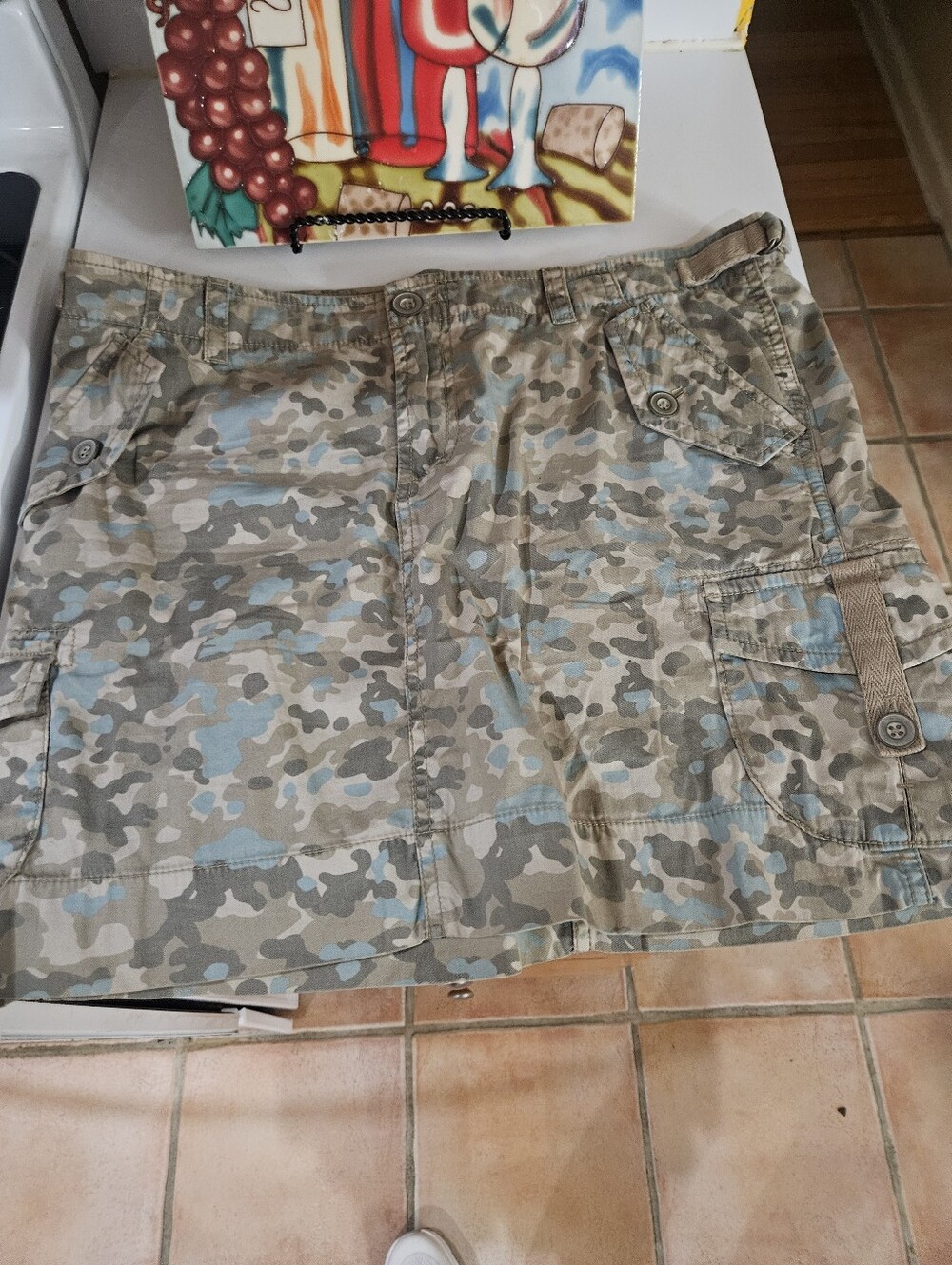 Route 66 Women's Mini Skirt – Camouflage Tan/Gray/Blue